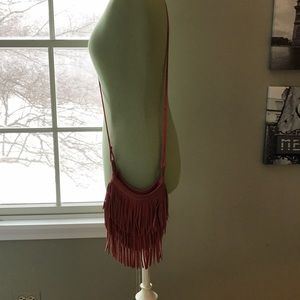 Coral fringe purse